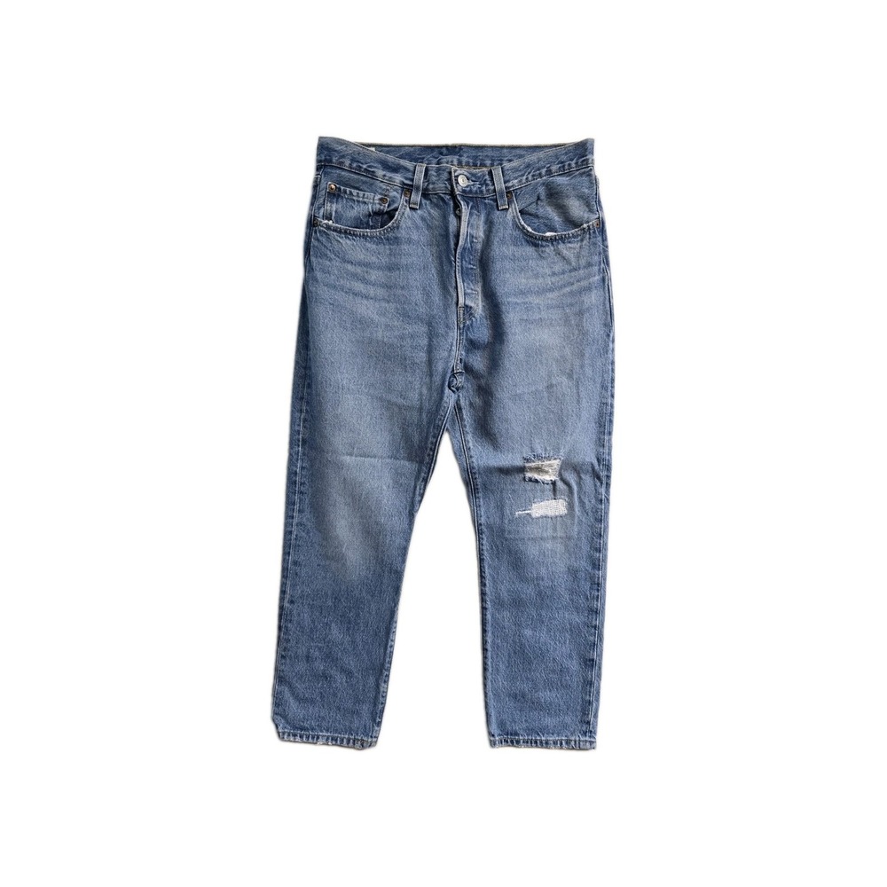 Levis 501 Jeans Button Fly Mens Straight Leg 30 X 26 Blue Medium Wash